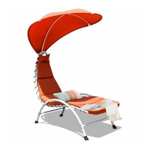 Patio Hammock Chaise Lounger Chair with Canopy Orange |   Outdoor Chaise Lounges Outdoor & Patio Furniture Orange