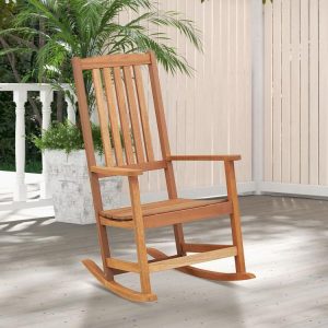 Patio Rocking Chair Ergonomic High-Back Outdoor Rocker with Smooth Rocking Base  |   Patio Rocking Chairs & Gliders Outdoor & Patio Furniture Patio Rocking Chairs & Gliders