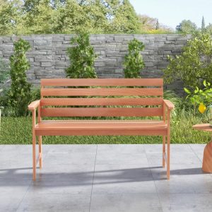 Patio Solid Wood Bench Wood 2-Seat Chair with Breathable Slatted Seat & Inclined Backrest  |   Outdoor Benches Outdoor & Patio Furniture Outdoor Benches