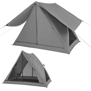 Pop-up Camping Tent for 2-3 People with Carry Bag and Rainfly for Backpacking Hiking Trip Gray |   Tents Camping Gray