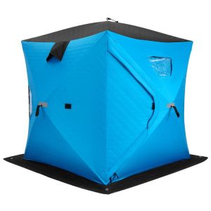 Portable 2 Person Ice Shanty with Cotton Padded Walls Blue |   Tents Camping Blue