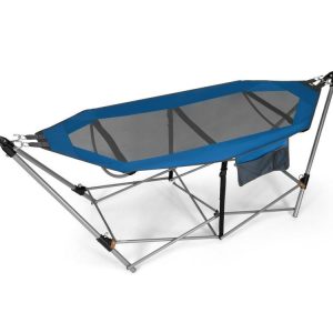 Portable Folding Hammock with Hammock Stand Blue |   Hammocks Hammocks Blue