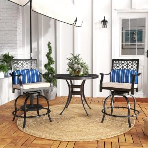 Set of 2 Outdoor Bar Height Chair with Soft Cushions  |   Patio Bar Furniture Outdoor & Patio Furniture Patio Bar Furniture