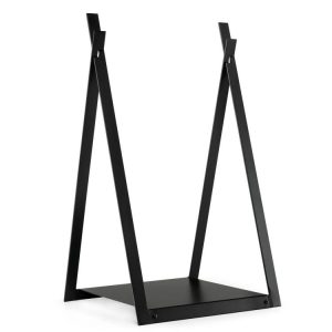 Triangle Firewood Rack with Raised Base for Fireplace Fire Pit Black |   Log Storage Log Storage Black