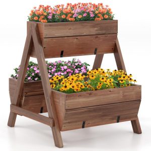 Vertical Raised Garden bed with 3 Wooden Planter Boxes  |   Raised Garden Beds Garden Raised Garden Beds