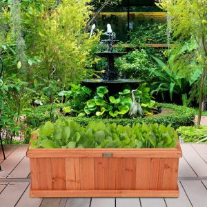 Wooden Decorative Planter Box for Garden Yard and Window Brown |   Raised Garden Beds Garden Brown