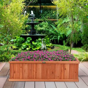 Wooden Decorative Planter Box for Garden Yard and Window Brown |   Raised Garden Beds Garden Brown