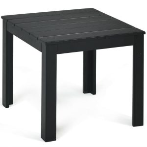 Wooden Square Patio Coffee Bistro Table Black |   Patio Tables Outdoor & Patio Furniture Black