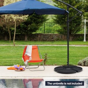 4 Pieces Outdoor Cantilever Offset Patio Umbrella Base  |   Outdoor Umbrella Bases Outdoor Shades Outdoor Umbrella Bases