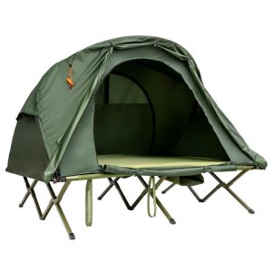 2-Person Outdoor Camping Tent with External Cover Green |   Tents Camping Green