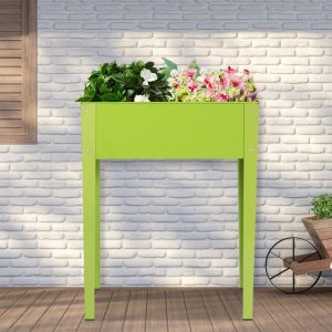 24.5 x 12.5 Inch Outdoor Elevated Garden Plant Flower Bed Fruit Green |   Raised Garden Beds Garden Fruit Green