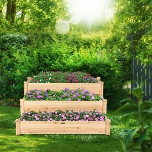 3 Tier Elevated Wooden Vegetable Garden Bed  |   Raised Garden Beds Garden Raised Garden Beds