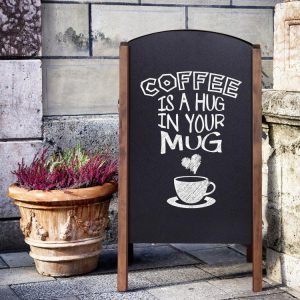 31.5 Inch Wood A-Frame Sidewalk Signage Chalkboard Black & Coffee |   Outdoor Decor Outdoor Black & Coffee