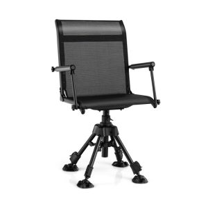 Folding Swivel Patio Chair with 4 Adjustable Leg Black |   Camping Furniture Camping Black