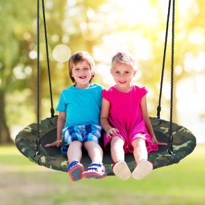 40 Inch Flying Saucer Tree Swing Outdoor Play Set with Adjustable Ropes Gift for Kids Camouflage Green |   Swing & Playsets Outdoor Play Camouflage Green