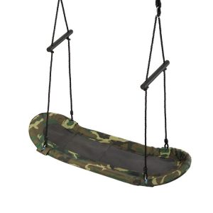 Saucer Tree Swing Surf Kids Outdoor Adjustable Oval Platform Set with Handle Camouflage |   Swing & Playsets Outdoor Play Camouflage